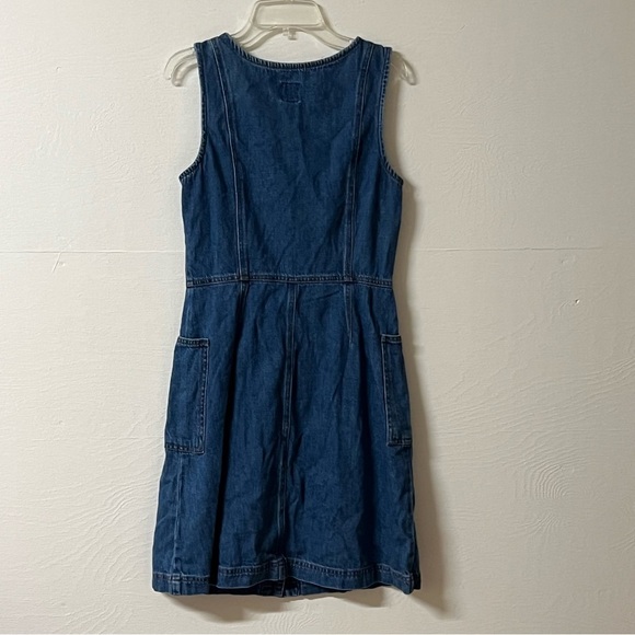 Gap Button Down Denim Dress Pockets Size 2 Western Cowgirl Rodeo - Picture 4 of 7